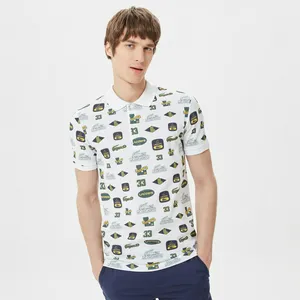 Мужское поло Lacoste Slim Fit с принтом, белый, арт. PH0354