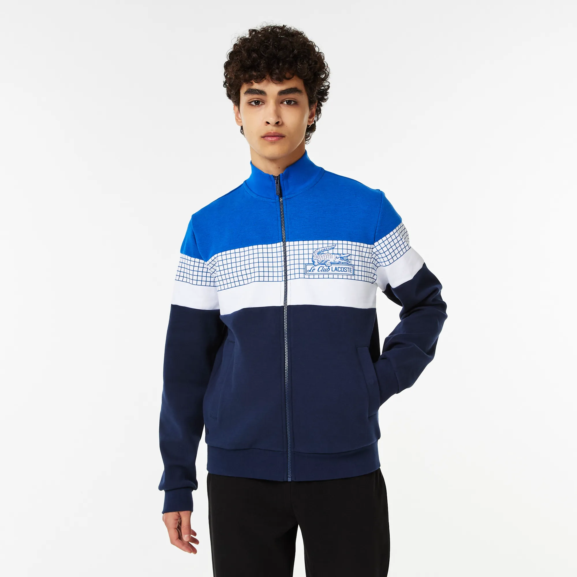 Мужская толстовка Lacoste Slim Fit на молнии, разноцветный, арт. sh0323