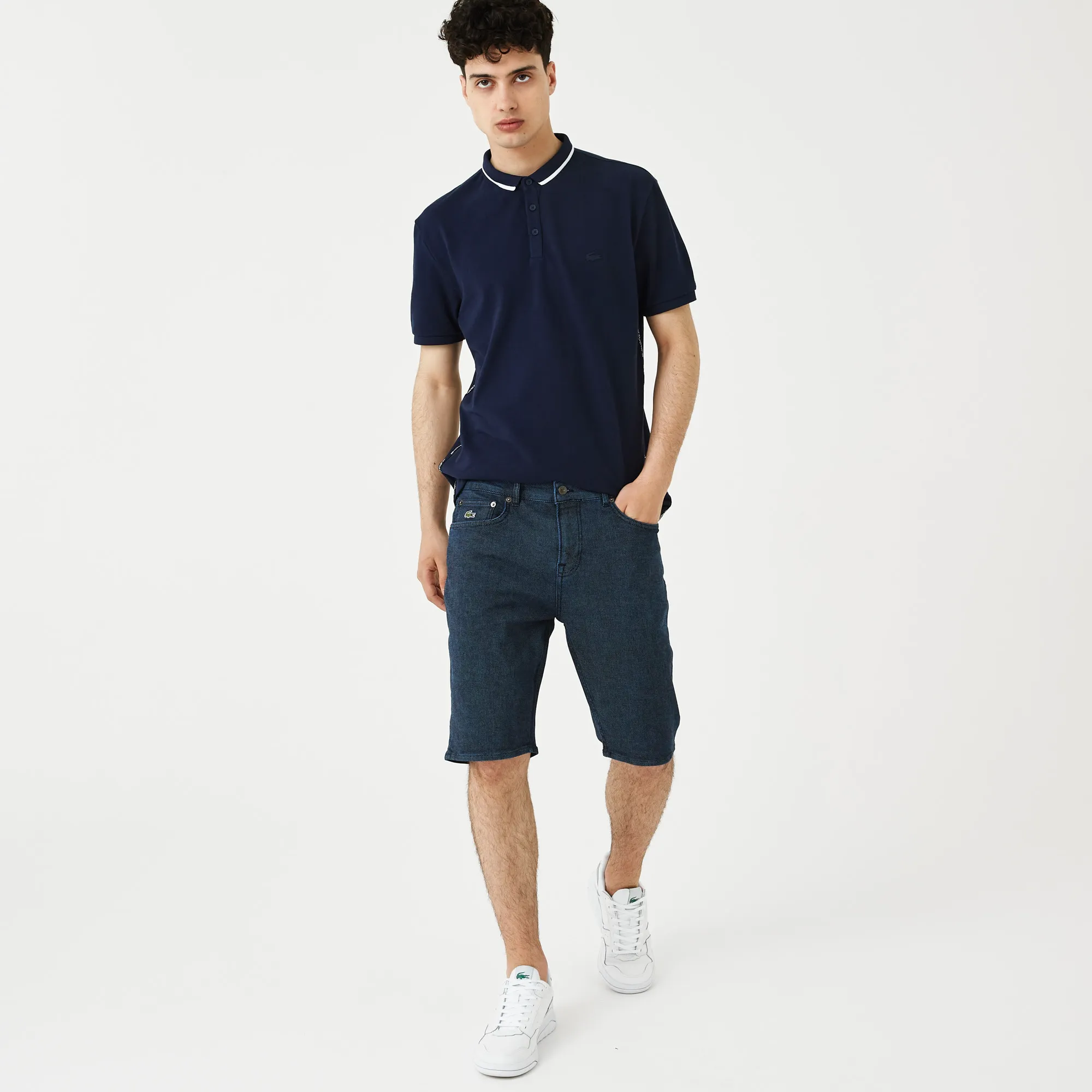 Мужские джинсовые шорты Lacoste, синий, арт. fh0952