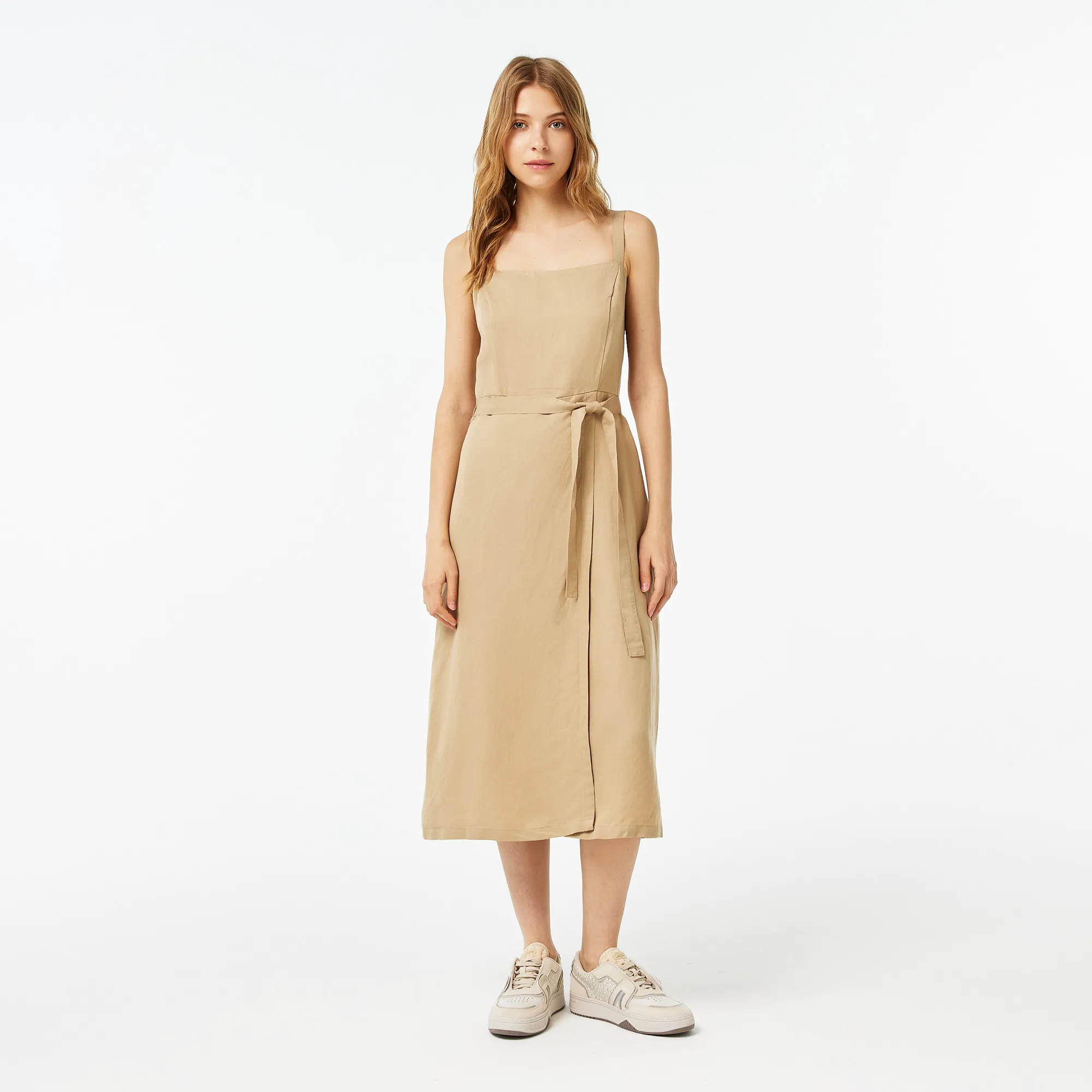 Женское платье Lacoste прямой посадки, бежевый, арт. ef0221