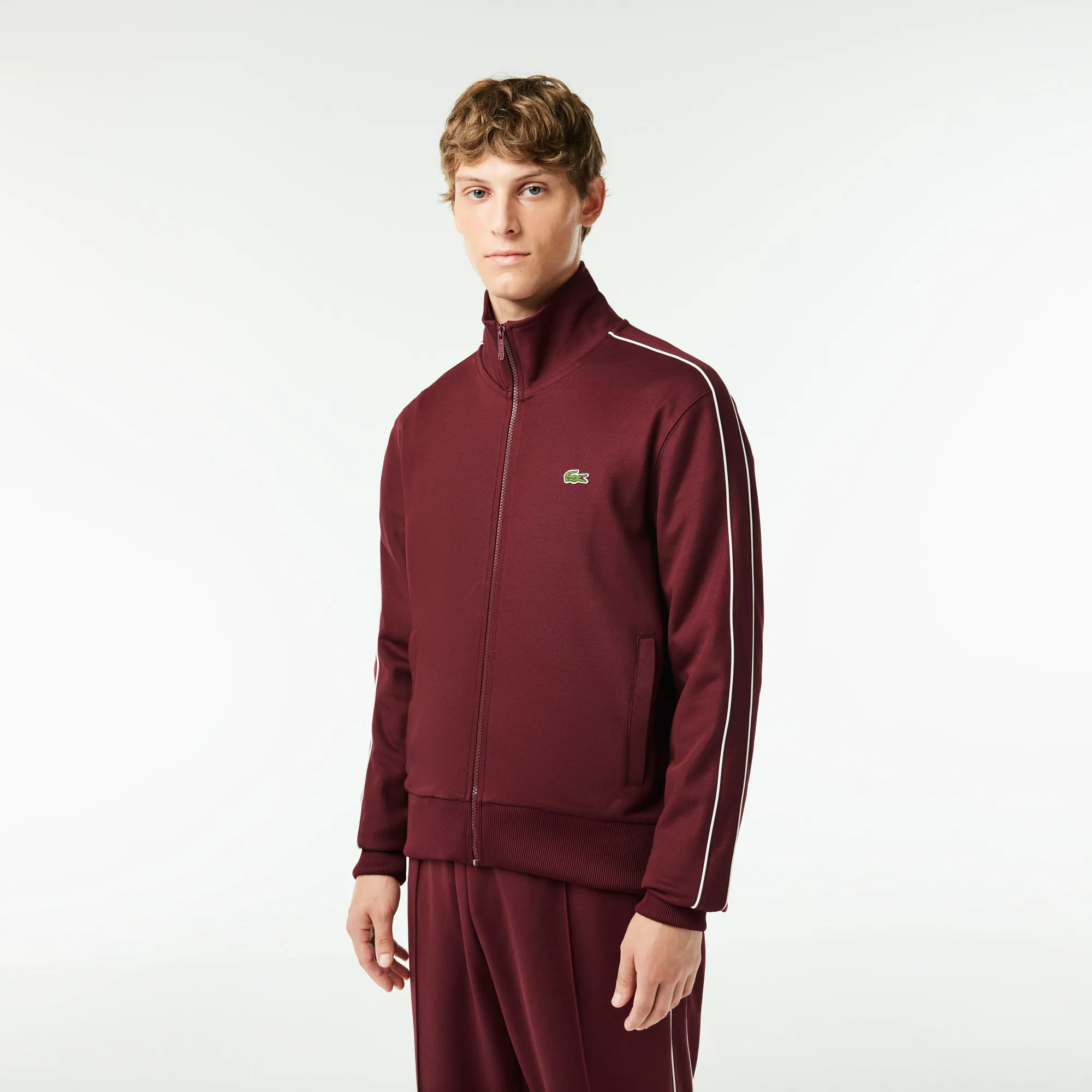 Мужская толстовка Lacoste на молнии, бордовый, арт. sh1457