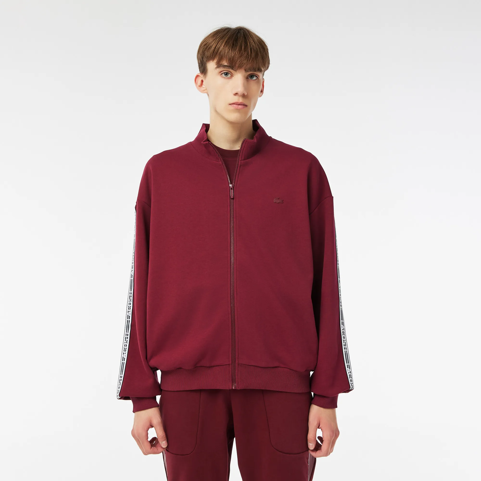 Мужская толстовка Lacoste из хлопка, бордовый, арт. sh2406