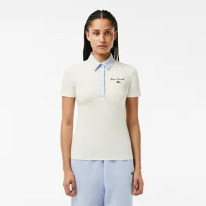 Хлопковое поло Lacoste Slim Fit, белый, арт. DF7107