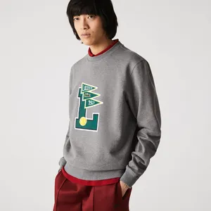 Мужская флисовая толстовка Lacoste, серый, арт. sh7419