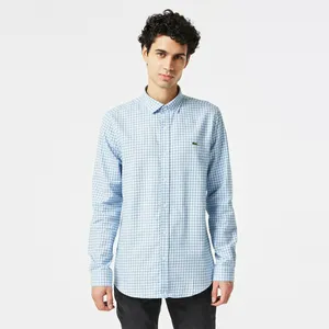 Мужская рубашка Lacoste в клетку, голубой, арт. CH2410