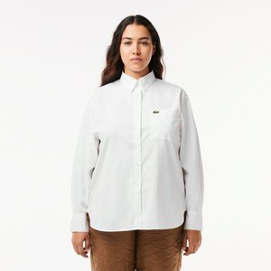 Женская рубашка Lacoste Oversized с нагрудным карманом, белый, арт. cf1727
