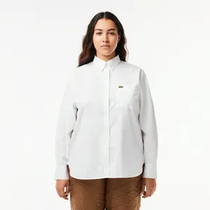 Женская рубашка Lacoste Oversized с нагрудным карманом, белый, арт. CF1727
