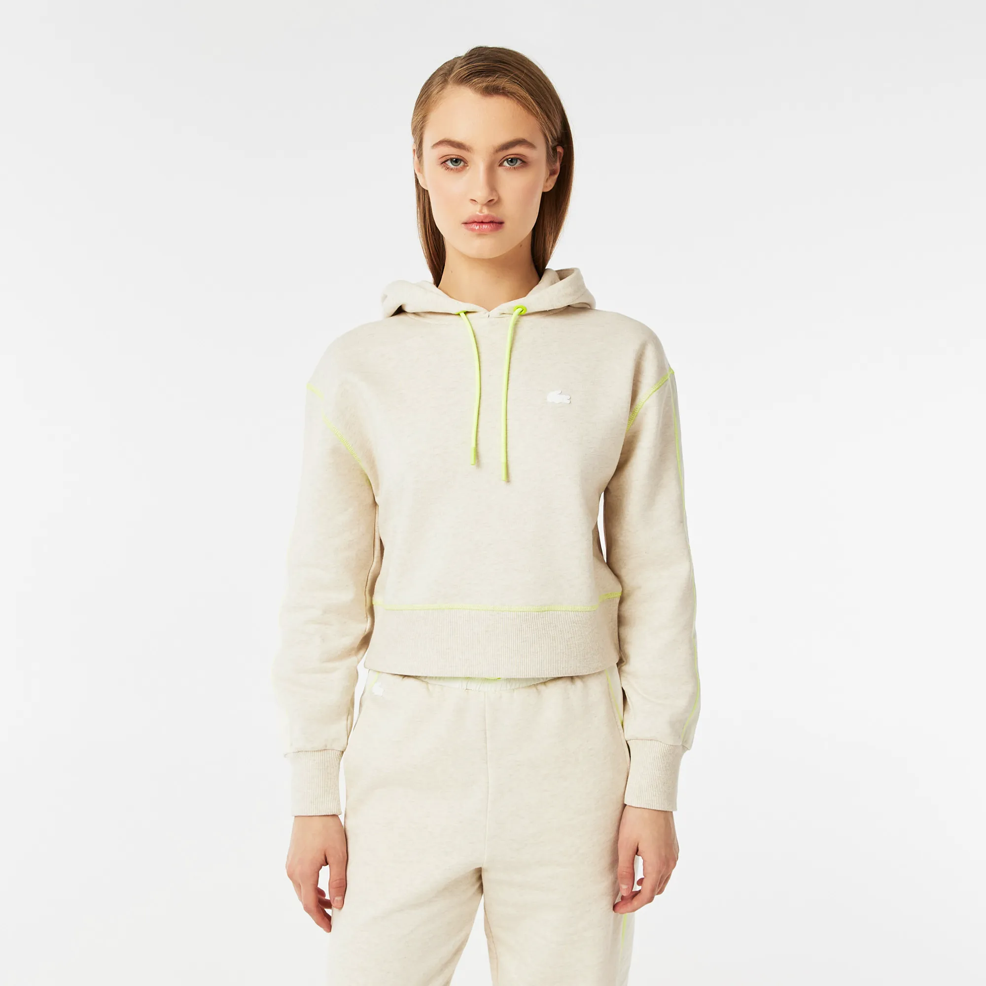 Женская толстовка Lacoste Relaxed Fit с капюшоном, белый, арт. sf2403