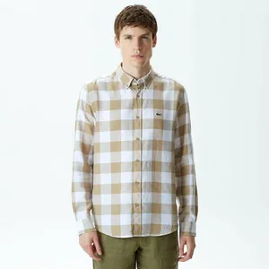 Мужская клетчатая рубашка Lacoste, белый, арт. CH0443