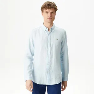 Мужская льняная рубашка Lacoste, голубой, арт. CH0426L