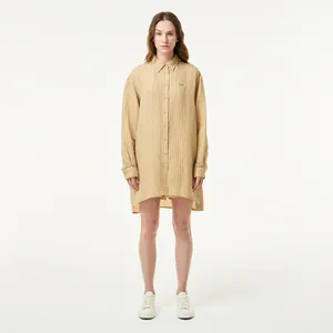 Женская лёгкая рубашка Lacoste, бежевый, арт. CF0406
