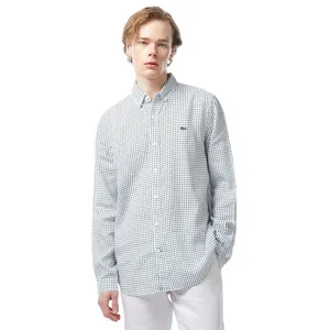 Мужская рубашка Lacoste с монограммой из смеси льна, белый, арт. CH0472