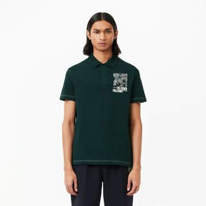 Поло Lacoste с контрастным принтом