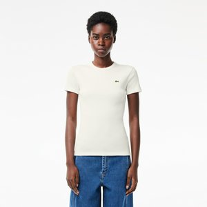 Женская футболка Lacoste Slim Fit из хлопка в рубчик