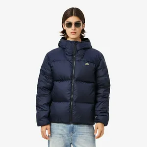 Мужской короткий пуховик Lacoste с капюшоном, синий, арт. BH2905