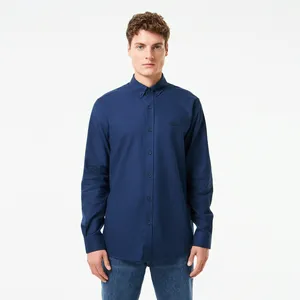 Мужская рубашка Lacoste из хлопка и шерсти, синий, арт. CH2550