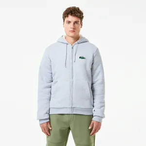 Мужская утеплённая толстовка Lacoste на молнии, серый, арт. SH2527