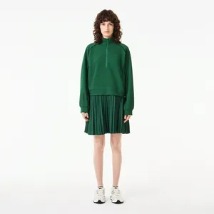 Плиссированное платье-толстовка Lacoste на молнии, зеленый, арт. EF2516