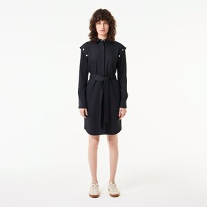 Платье Lacoste Relaxed Fit с поясом и длинным рукавом