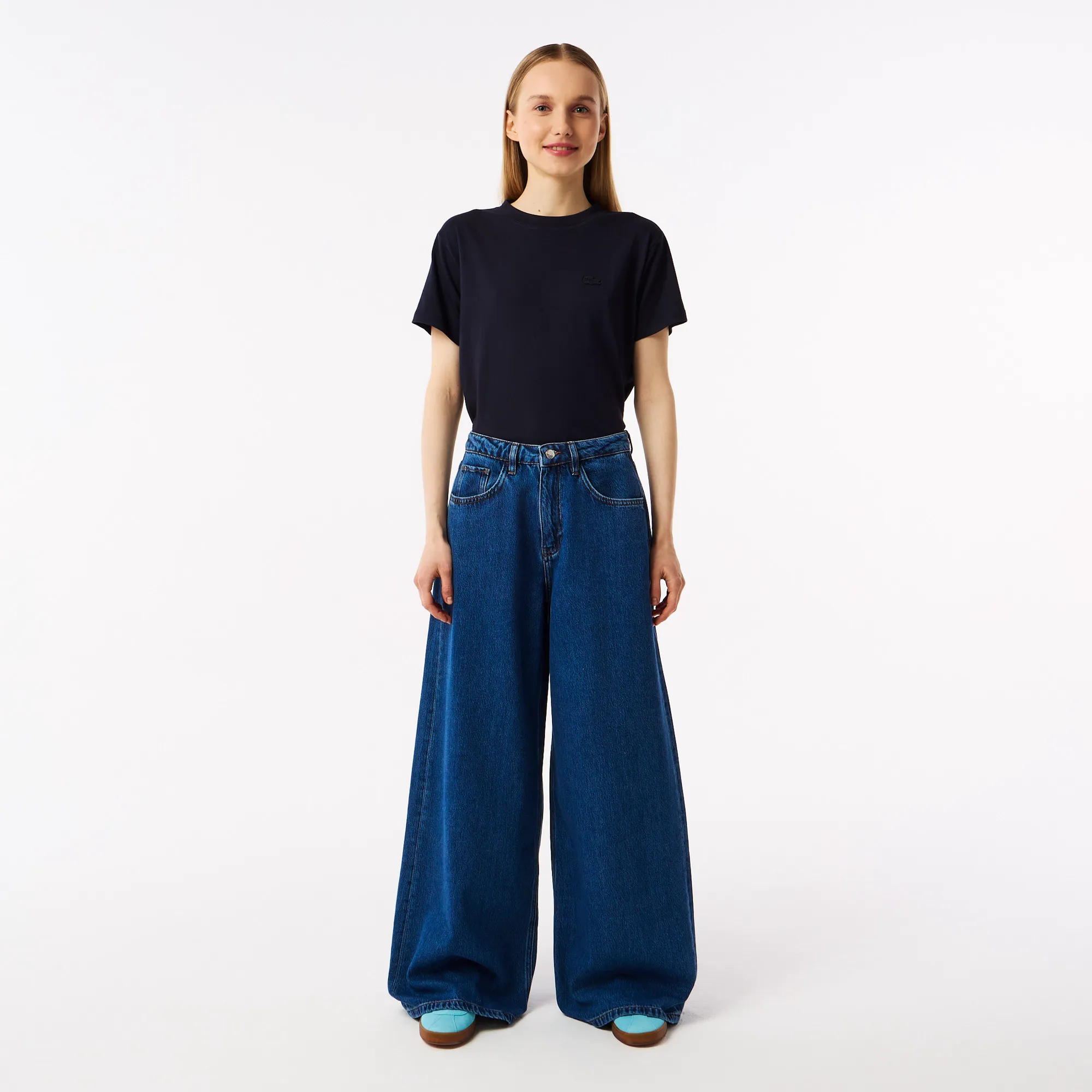 Женские прямые джинсы Lacoste, синий, арт. hf0450