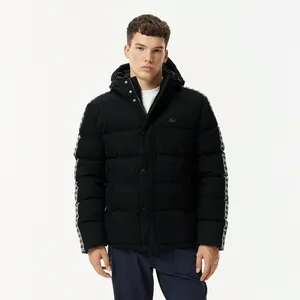 Мужская стёганая куртка Lacoste с капюшоном, черный, арт. BH2521