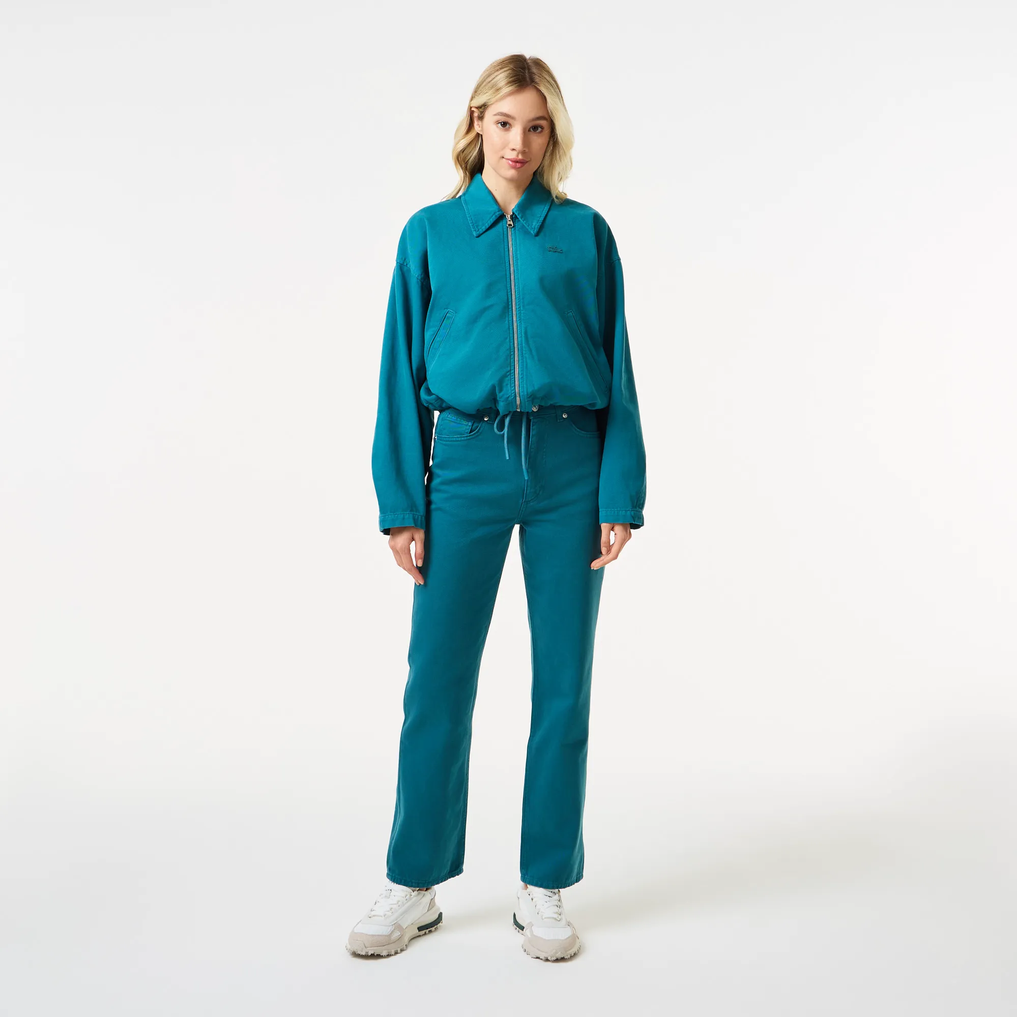 Женские прямые джинсы Lacoste из экологически чистого хлопка, зеленый, арт. hf8408