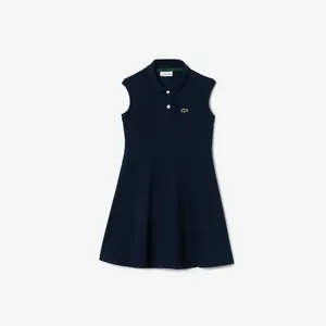 Детское платье-поло Lacoste Pleated, синий, арт. EJ5297