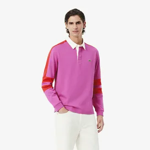 Мужское хлопковое регби Lacoste, розовый, арт. KH9695