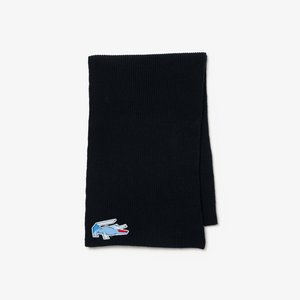 Шерстяной шарф Lacoste с рисунком под крокодила