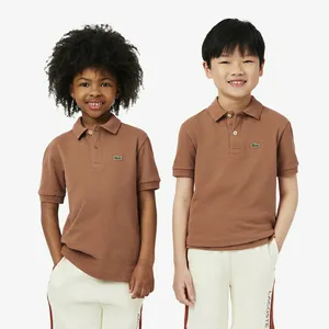 Детское поло Lacoste из хлопка Pique, коричневый, арт. PJ2909