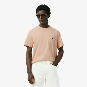 Мужская футболка Lacoste с нагрудным карманом, розовый, арт. TH2827