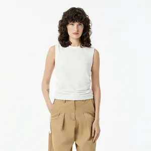 Женский топ Lacoste из эластичного хлопка, белый, арт. TF0508