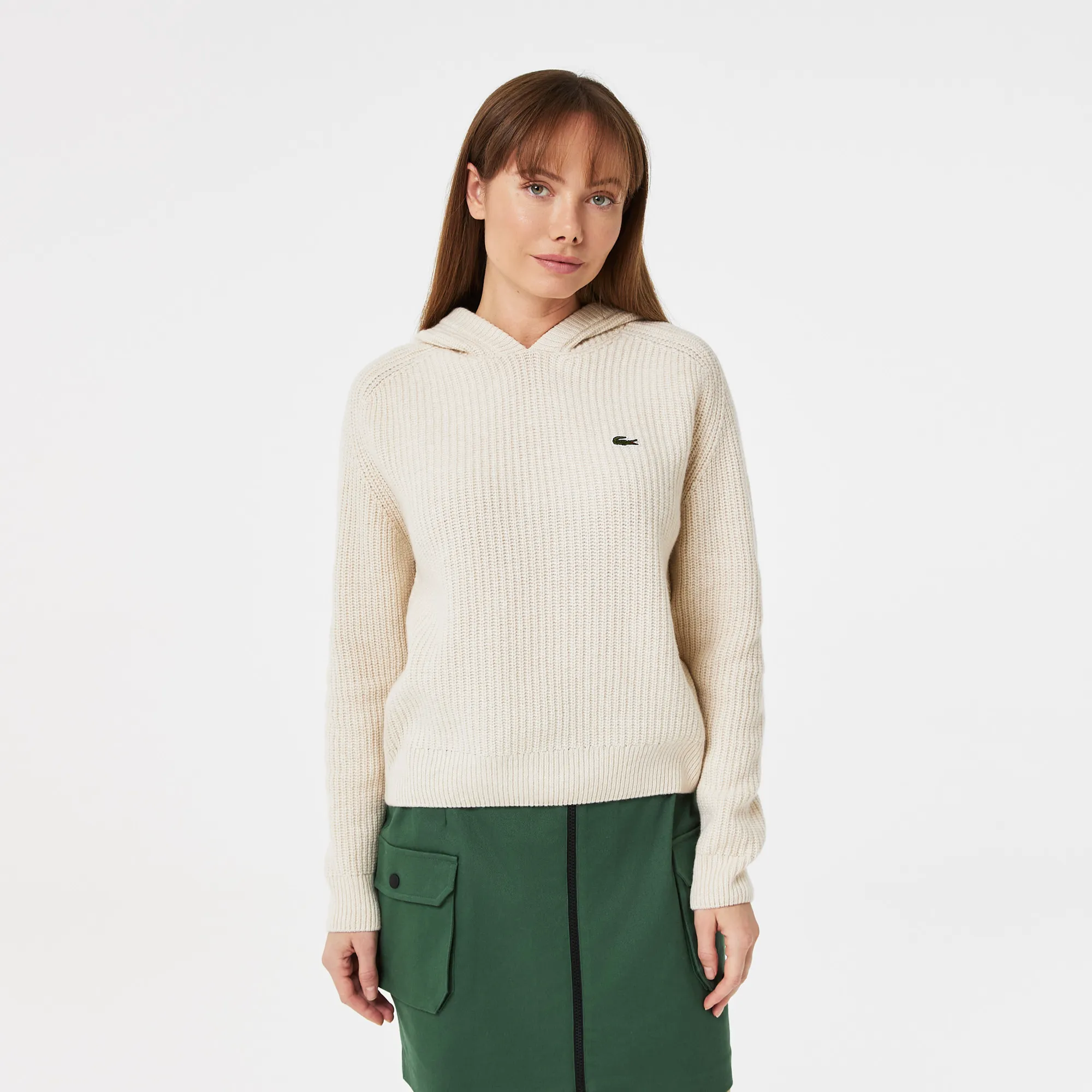 Женское худи Lacoste с капюшоном, бежевый, арт. af2416