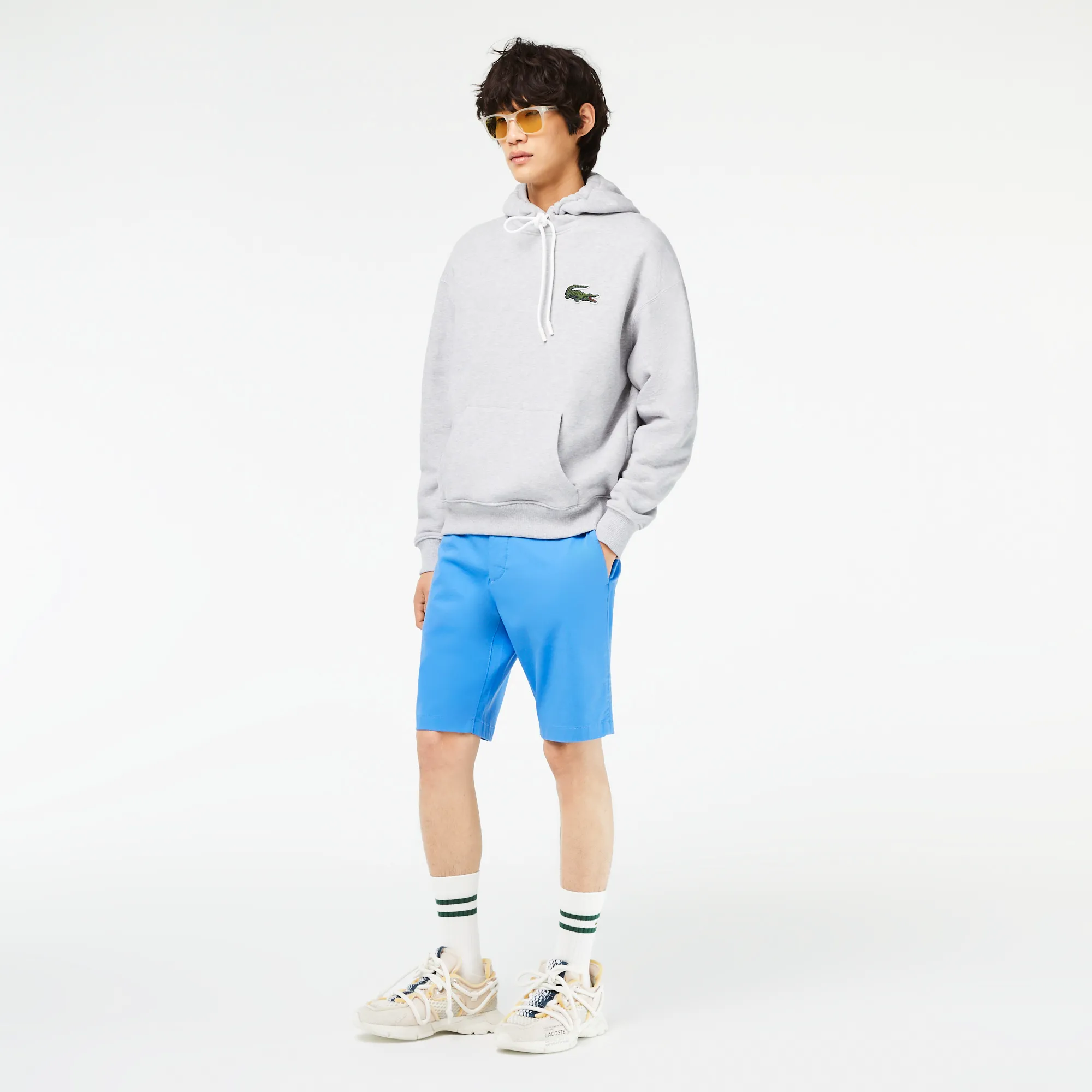 Мужские шорты Lacoste из эластичного хлопка, голубой, арт. fh2647