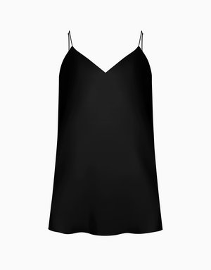 Шелковый топ, черный, арт. 14303