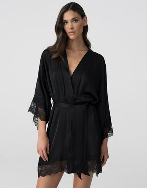 Халат с рукавами 3/4, черный, арт. 14336