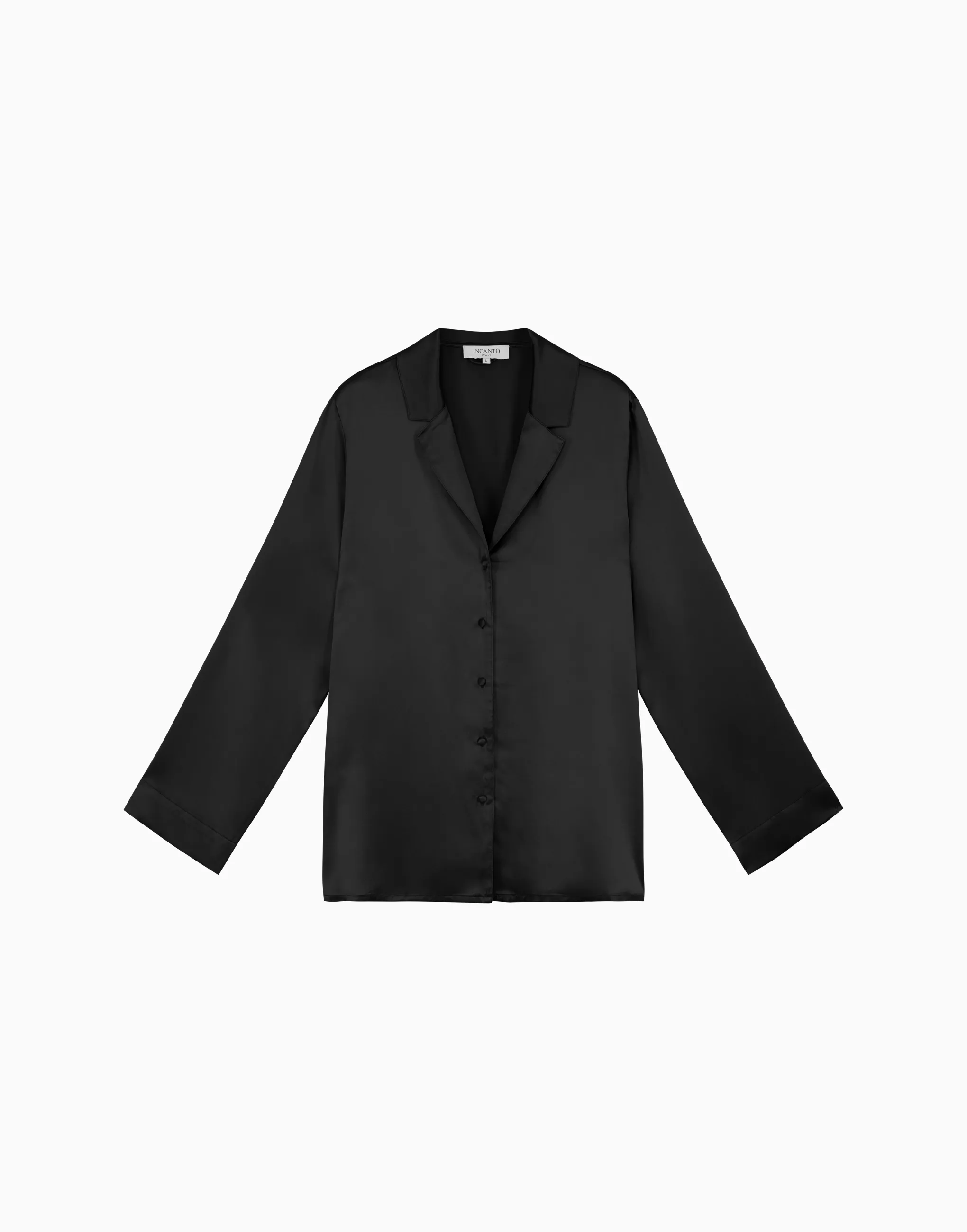 Шелковая рубашка с длинными рукавами, черный, арт. 6944990868599