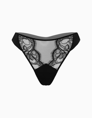 Стринги высокая посадка, черный, арт. 14449