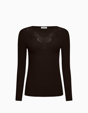 Лонгслив с длинными рукавами, шоколадный, арт. 14551