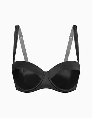 Шелковый балконет со спонжевыми чашками на стане Naples, черный, арт. 6944990867103