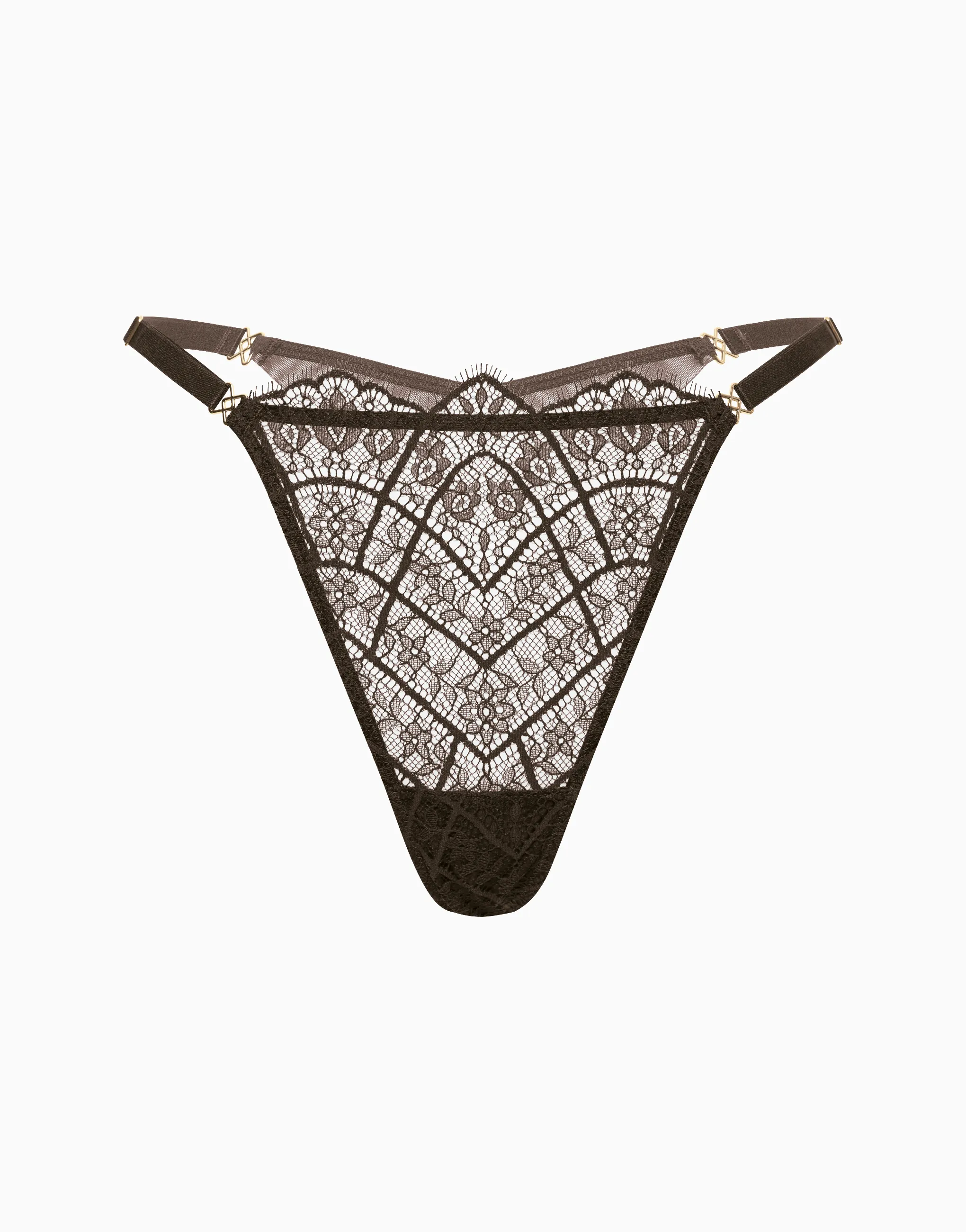 Стринги средняя посадка, коричневый, арт. cd1023