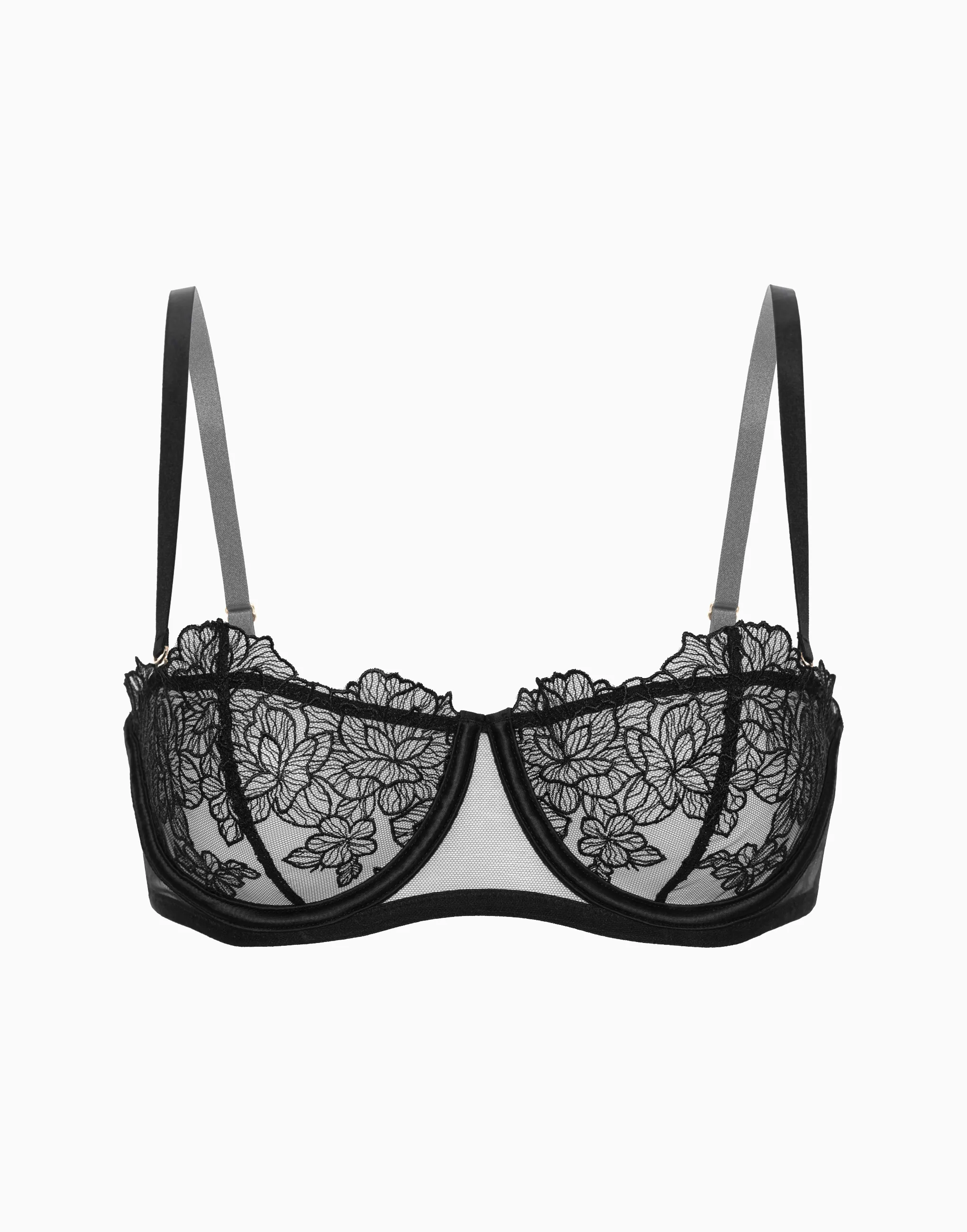 Бюстгальтер балконет с мягкими чашками на стане, черный, арт. 4670393541846
