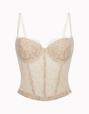 Корсет кружевной с сеткой, champagne/nude, арт. 14968