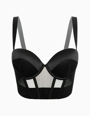 Бюстгальтер балконет Push-up с формованными чашками на стане, черный, арт. 14970