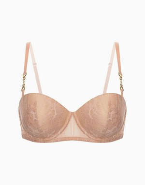 Бюстгальтер балконет Push-up с формованными чашками на стане Paris, пудрово-розовый, арт. 16151