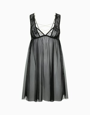 Сорочка на бретелях, черный, арт. 6944990913121