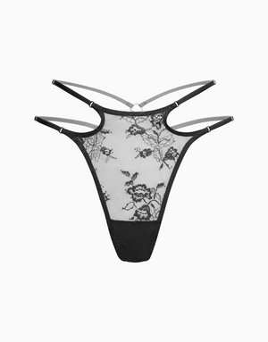 Стринги высокая посадка, черный, арт. 4640348109087