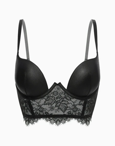Бюстгальтер бюстье Push-up с формованными чашками на стане, черный, арт. 4670393566665