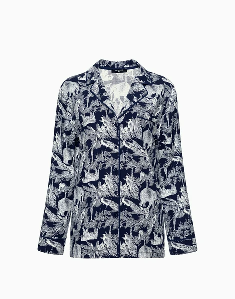 Рубашка с длинными рукавами, синий, арт. 31809