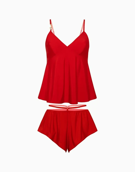 Комплект топ и шорты, красный, арт. 31820